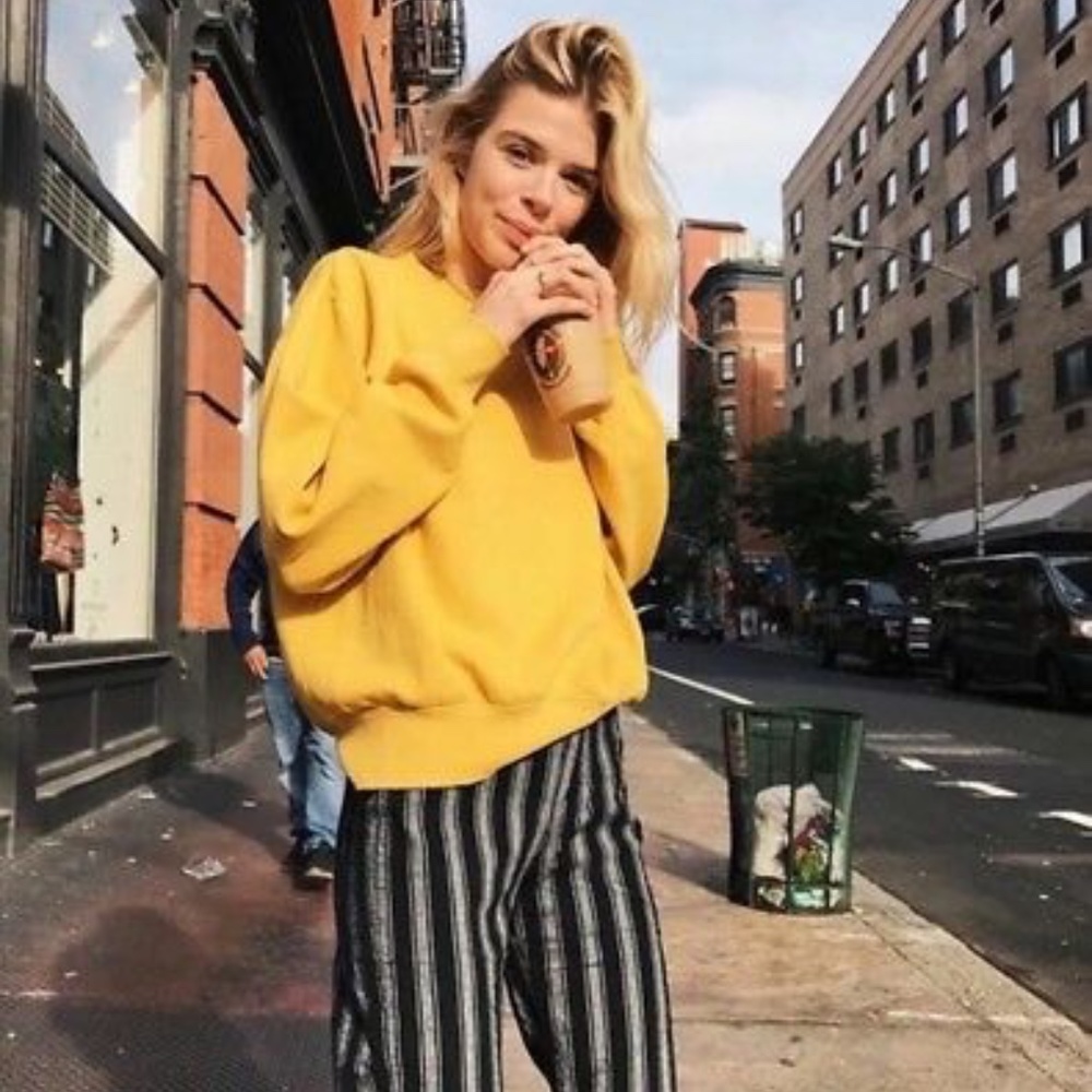 Brandy Melville John Galt Mustard Yellow Crewneck